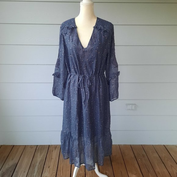 Dolan Zoe Embroidered Cotton Midi Dress - Picture 3 of 7